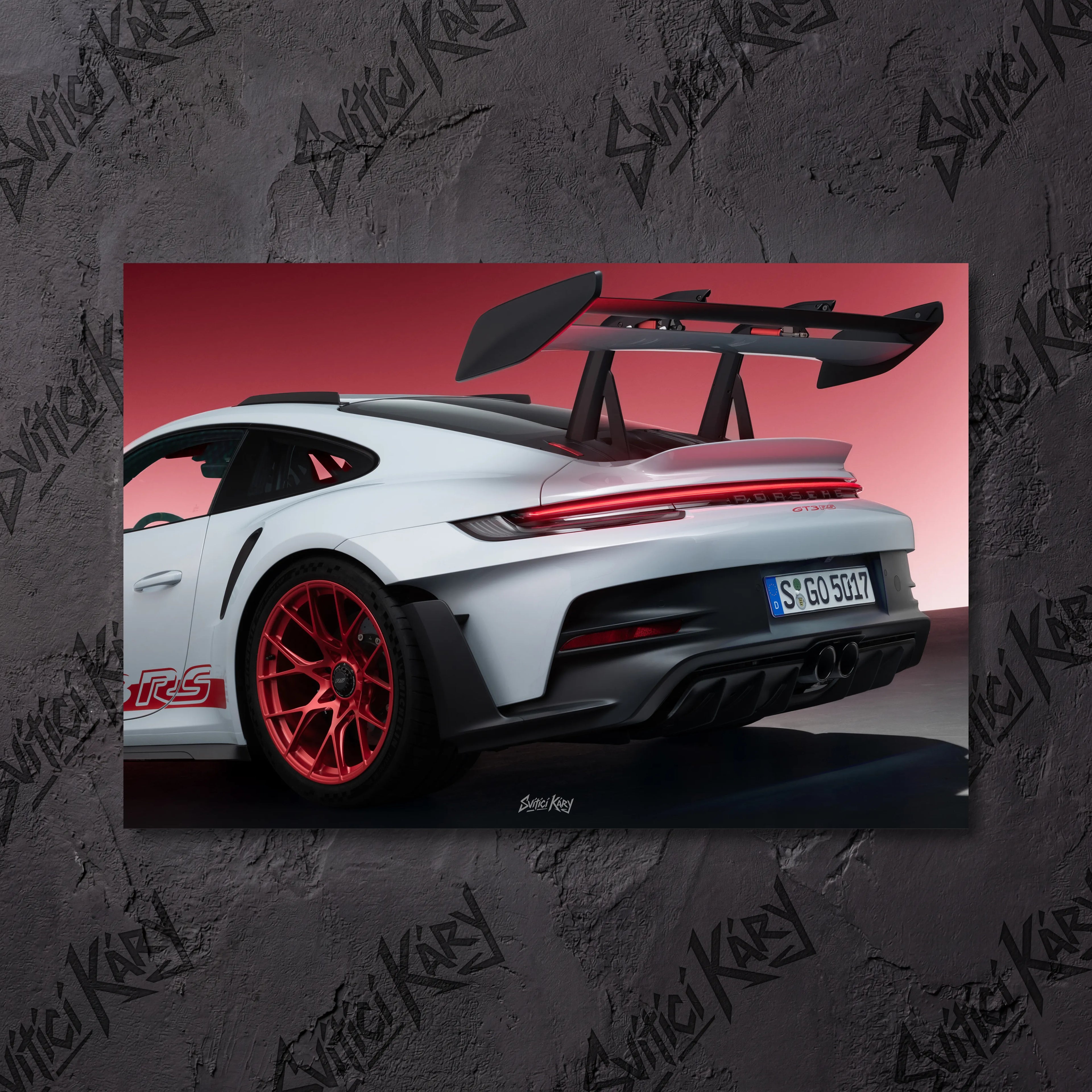 Porsche GT3 RS – Exkluzivní LED Podsvícený Obraz | Wall Art