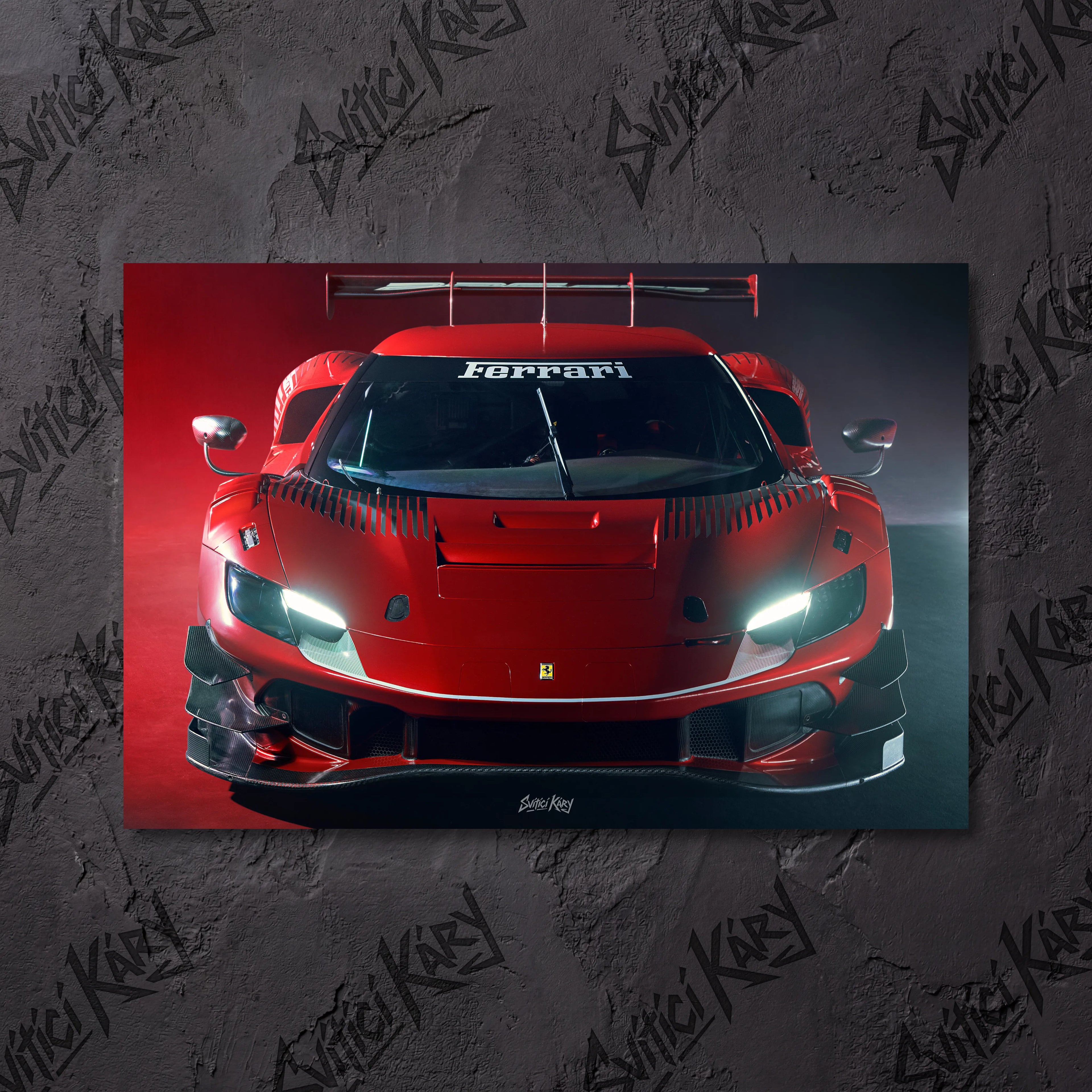 Ferrari 296 GT3 – Exkluzivní LED Podsvícený Obraz | Wall Art
