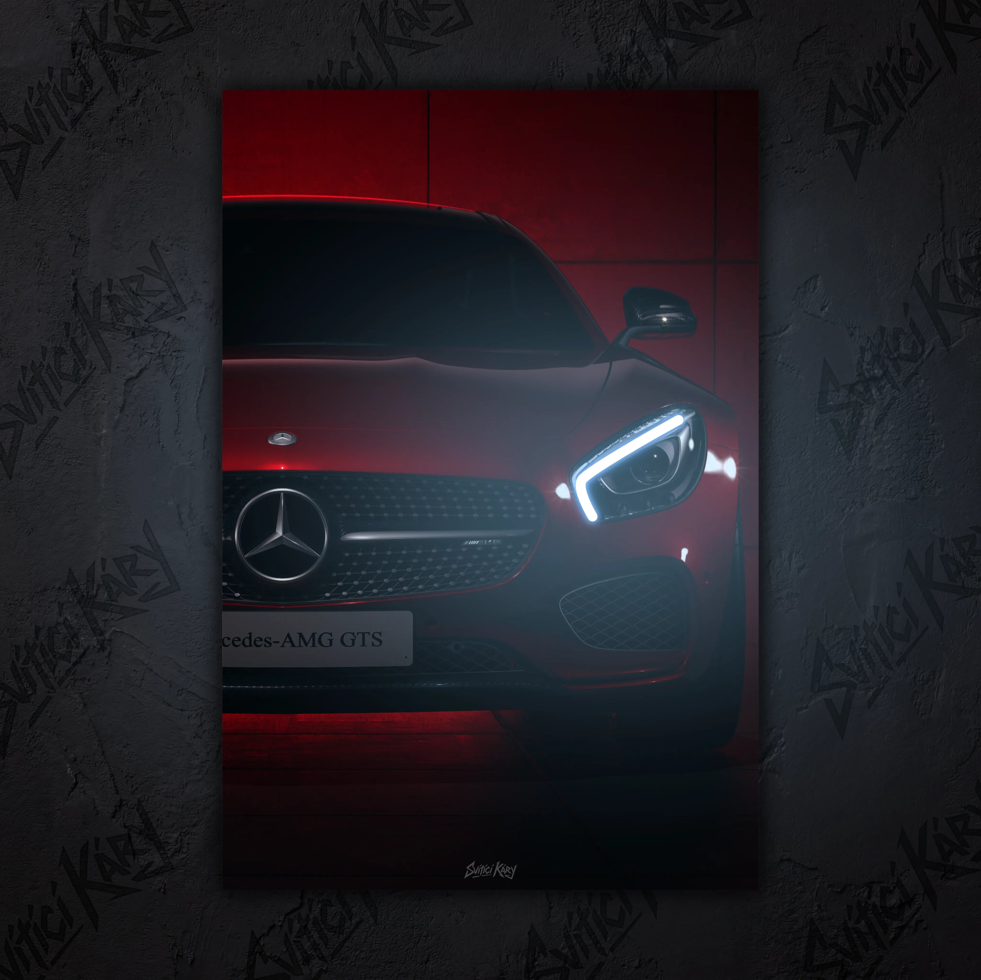 Mercedes AMG GTS – Exkluzivní LED Podsvícený Obraz | Wall Art